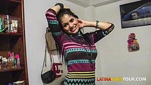 Beautiful petite latina teen with braces gets fucked hard doggystyle on first date.