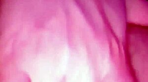 Hey, check out this amateur handjob on a big cock with hairy boobs and cumshot in underwear!