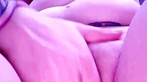 Hey, check out this amateur handjob on a big cock with hairy boobs and cumshot in underwear!