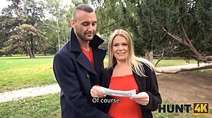 Can money tempt this pregnant girl in red into hot pussy-drilling action?