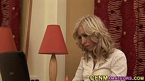 hey check out this clothed milf amateur tugging