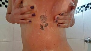 horny latina girl takes bath rubbing big breasts showing ass without panties craving hard sex in wet pussy