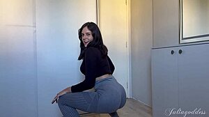 Latina babe gives pov anal ride with squirting and gaping