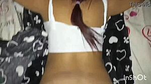 How Does This Brunette with Big Ass and Tits Handle Fucking from My American Husband?