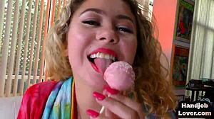 Pov Petite Teen 18+ Gives Dirty Talk Handjob While Wanking Hard Cock Close Up