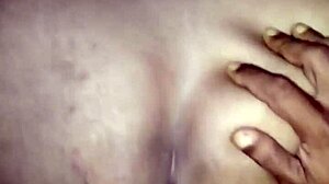 Feeling so passionate riding that big cock in missionary with homemade squirting and cum on tits from indonesian blonde