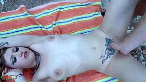 Young Spanish Babe Blu Ttie Gets Fucked Hard In Ass! Squirting Orgasm In Fishnets!