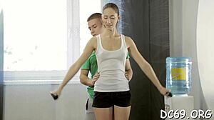 Ever wondered why this hot sweetheart bends over for rough doggystyle pounding in her tight pussy?