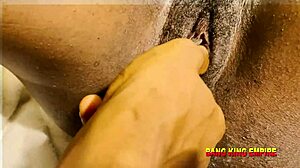 ebony slim sex whore fucked by two big cocks till she cums twice in threesome with soft creampies