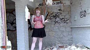 Young Spanish Babe Blu Ttie Gets Fucked Hard In Ass! Squirting Orgasm In Fishnets!