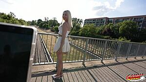 First anal for big clit blonde Vivian Lola at German scout pickup casting