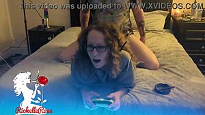 Oh man, this freeuse gamer girl gets dogged hard and creampied again in part 2, with that big cock dominating her skinny ass