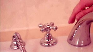 I'm Sweety Loreen, relaxing in the bath while fingering my soaking wet pussy deeply.