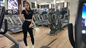 gym beauty accepts my invite to bathroom sex