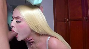 Blonde devours cock in sloppy blowbang with deepthroat face fucking pov group domination and rough pussy action. She's submissive Colombian babe spitting wet.