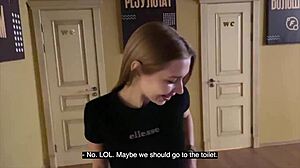 gym beauty accepts my invite to bathroom sex