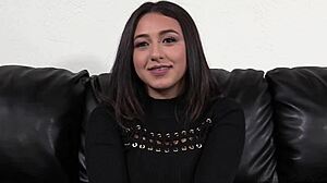 Big titty brunette Corra gets fucked and facialed on camera for her first time 😈🍆💦