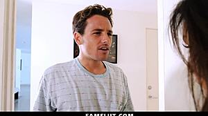 teen spreads lips for stepbrother's massive cock in taboo pov blowjob