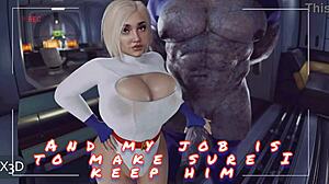 Suggestive Creampie Action As Darkseid Claims Power Girl's Tight Ass And Big Tits