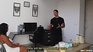 Caught stealing Colombian girl next door with big ass and natural tits gives security guard deepthroat blowjob and wet pussy fuck