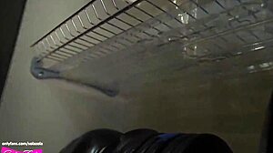 Cute skinny 18 year old housewife gives blowjob then bends over for creampie from neighbor.