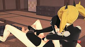 mina ashiro, give me that wild futanari footjob and fuck now