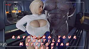 Suggestive Creampie Action As Darkseid Claims Power Girl's Tight Ass And Big Tits
