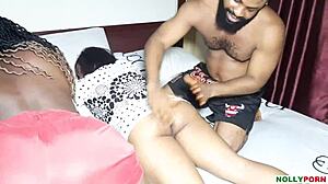 African group sex features pregnant big mummy bent over for big black cock blowjob and doggystyle pounding with ebony babes.