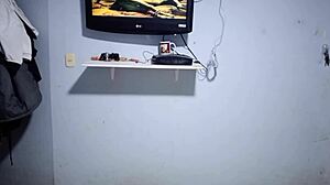 Stepbrother licks and fucks shaved latina teen pussy hard before party