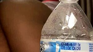 Provocative ebony fat ass takes creampie in black big ass action