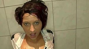 Is there anything more provocative than using an old mouth as a golden shower urinal in high definition fetish play?