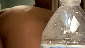 Provocative ebony fat ass takes creampie in black big ass action