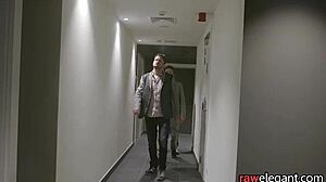 Spitroasted euro enjoys interracial threeway with blowjob creampie action