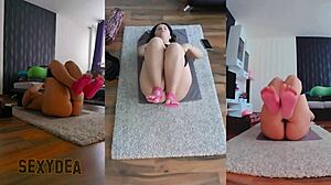 i offer triple cam view of my seductive naked yoga in gym