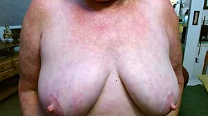 Pretty mature woman fingers hairy pussy in orchid lace panties