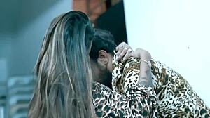 Sexy indian wife seeks satisfaction from husbands friend in bedroom. She enjoys licking and riding in threesome with creampie.