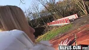 Hey, check out this euro babe Cristal Caitlin riding cock outdoors in a public pickup scene from Mofos.