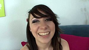 Petite skinny babe Dakota Charms gets her juicy natural tits and tight wet pussy licked and fucked hard in classic throwback scene