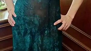 When my girlfriend leaves, I make my mother-in-law suck my cock and fuck her ass hard!