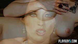 Gorgeous Teen Model Strips Boldly Showing Big Natural Tits In Playboy Pairing