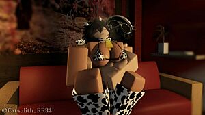 Fucking on Couch in Cow Costume with Follower Sex Part 1 of 2!