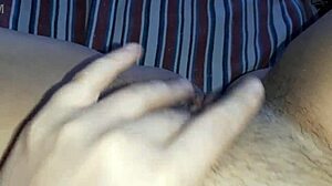 I masturbate my innocent unshaven wet pussy with close up clit fingering. Orgasm hits while parents are at work.