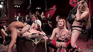 Slaves get fucked hard in bondage at wild bdsm party!