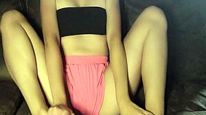 Pink Short Shorts Tease - Will You Join Her Solo Dildo Play?