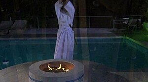 beautiful blonde milf gets fucked outdoors with heels on and facial cumshot