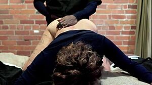 She struggled to talk while getting fucked missionary and doggystyle backstage. The young pierced nipples babe moaned and screamed during interracial quickie in USA.