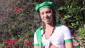 I see horny scout girl Liza Rowe get fucked and sucked in bedroom