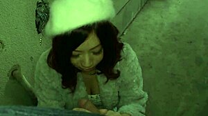 Behind the bowling alley this Asian girl with small tits sucked my cock deepthroat until I gave her that cum