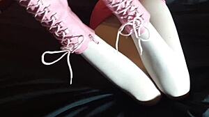 Laura Xxx Model Sexy Video With 8 Inches Pink Platform Heels And White Pantyhose!