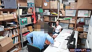 The very cute teen shoplifter makes a deal with security for her freedom